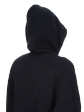 RICK OWENS FW25 CONCORDIANS GIMP HOODIE OVERSIZE IN BLACK ALPACA KNIT