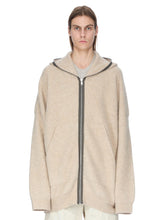 RICK OWENS FW25 CONCORDIANS GIMP HOODIE OVERSIZE IN BLACK ALPACA KNIT