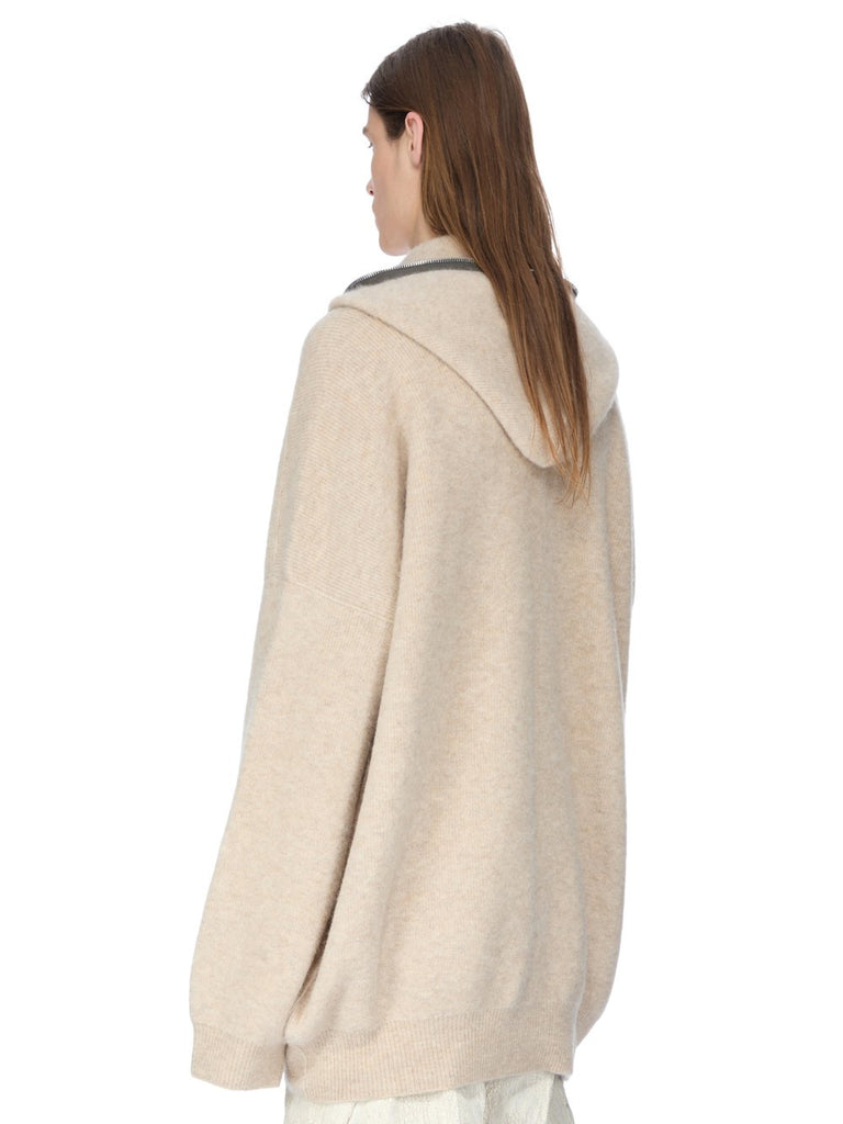 RICK OWENS FW25 CONCORDIANS GIMP HOODIE OVERSIZE IN BLACK ALPACA KNIT