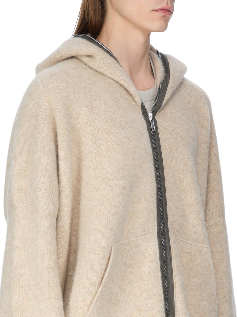 RICK OWENS FW25 CONCORDIANS GIMP HOODIE OVERSIZE IN BLACK ALPACA KNIT