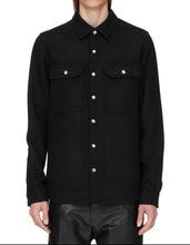 RICK OWENS FW26 TOWER OUTERSHIRT IN BLACK MELTON