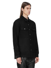 RICK OWENS FW26 TOWER OUTERSHIRT IN BLACK MELTON