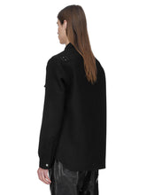 RICK OWENS FW26 TOWER OUTERSHIRT IN BLACK MELTON