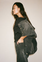 Rabens Saloner Mir Denim vest jacket Washed black denim