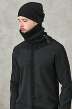 Transit Ribbed knit balaclava in cablé virgin wool with detachable hat