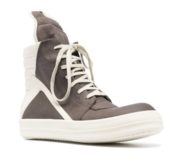 RICK OWENS FW23 SUEDE LEATHER GEOBASKET SHOES