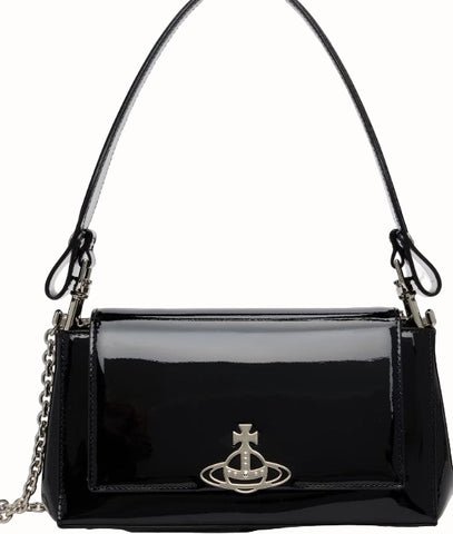 Vivienne Westwood Hazel Medium Handbag Black Shiny Patent