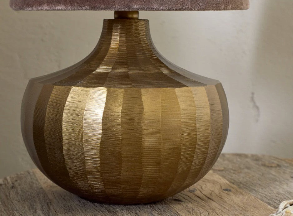 Sakiti Cast Aluminium Table Lamp and shade - Antique Brass