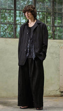 Andrea Ya’aqov Viscose Linen Cropped Wide Trousers Black