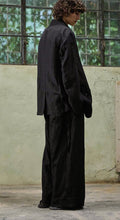 Andrea Ya’aqov Viscose Linen Cropped Wide Trousers Black
