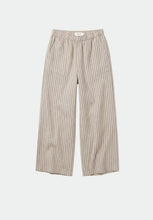 INDI&COLD CC946 STRIPED LINEN PANTS - Stone