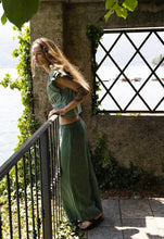 INDI&COLD CC946 STRIPED LINEN PANTS - Emerald