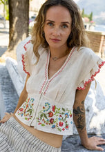 INDI&COLD SN950 CROSS STICH EMBROIDERED TOP