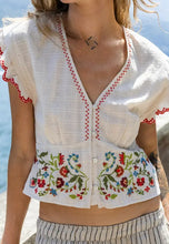 INDI&COLD SN950 CROSS STICH EMBROIDERED TOP