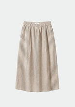 INDI&COLD CC947 STRIPED LINEN SKIRT - Stone