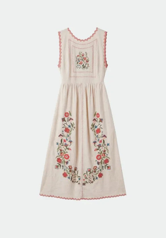 INDI&COLD SN953 CROSS STICH EMBROIDERED DRESS