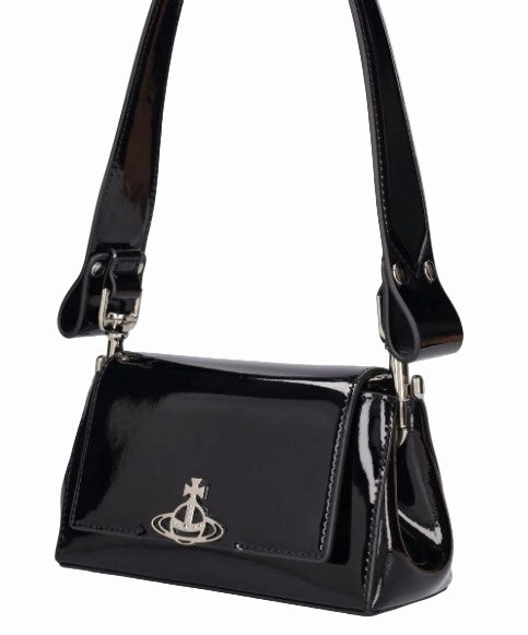 Vivienne Westwood Hazel Medium Handbag Black Shiny Patent