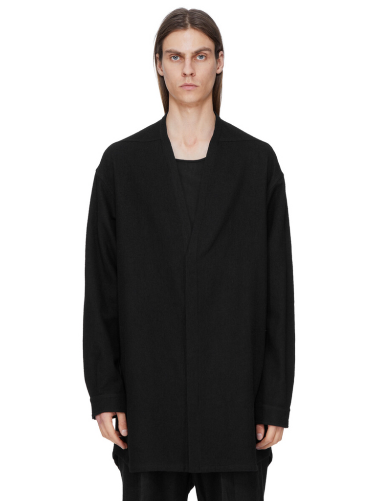 RICK OWENS FW26 TOWER CONCORDIAN SHIRT IN BLACK
