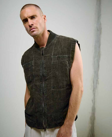 Transit Oversized zipped vest - Cold Dyed