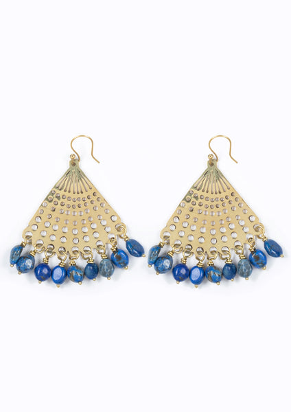 Soul Design Shell Earrings Lapis