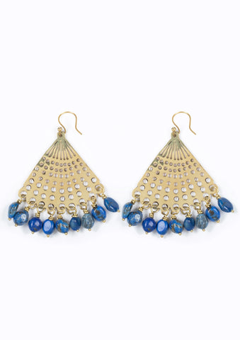 Soul Design Shell Earrings Lapis
