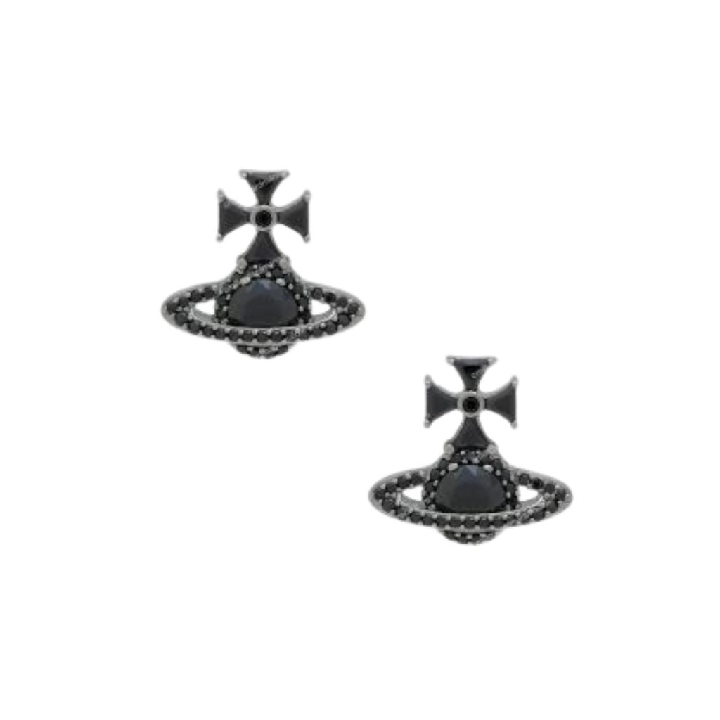 Vivienne Westwood Mila Earrings Ruthenium / Jet CZ