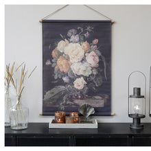 Canvas for hanging w. floral print H97/L76 cm