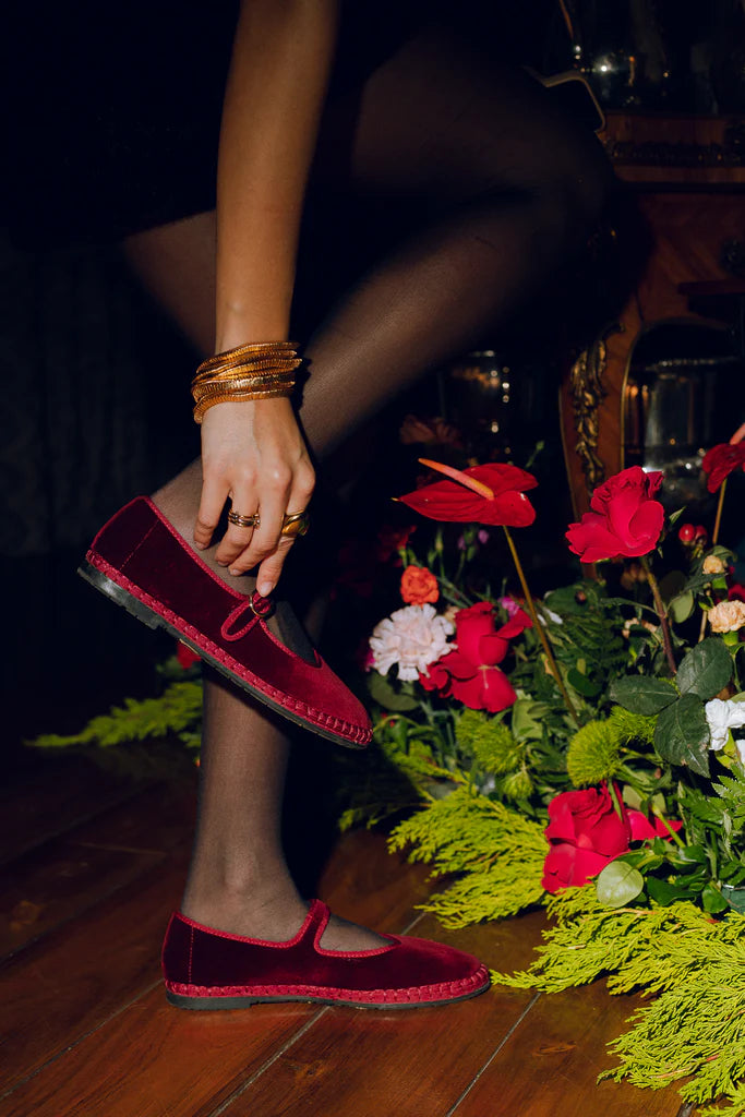 Lucrecia Mary Jane velvet shoes