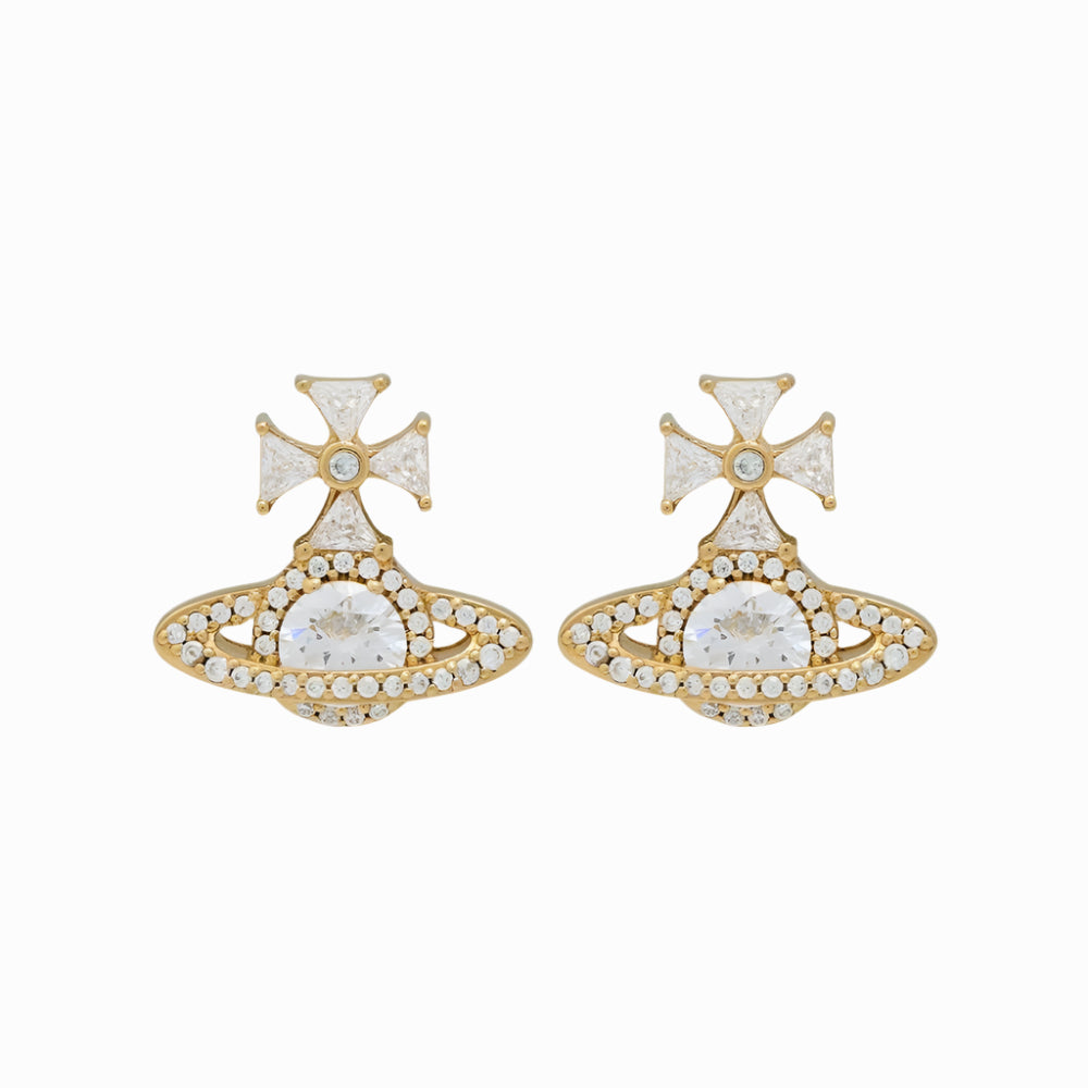 Vivienne Westwood Mila Earrings Gold/White CZ
