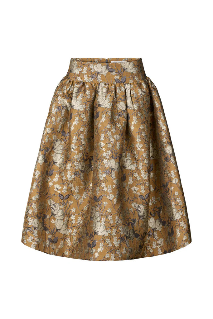 Rabens Saloner Ottoman jacquard full skirt - Silke Golden Combo