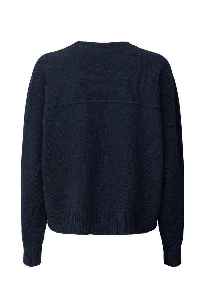 Rabens Saloner Dalani Pure wool boxy sweater I Navy