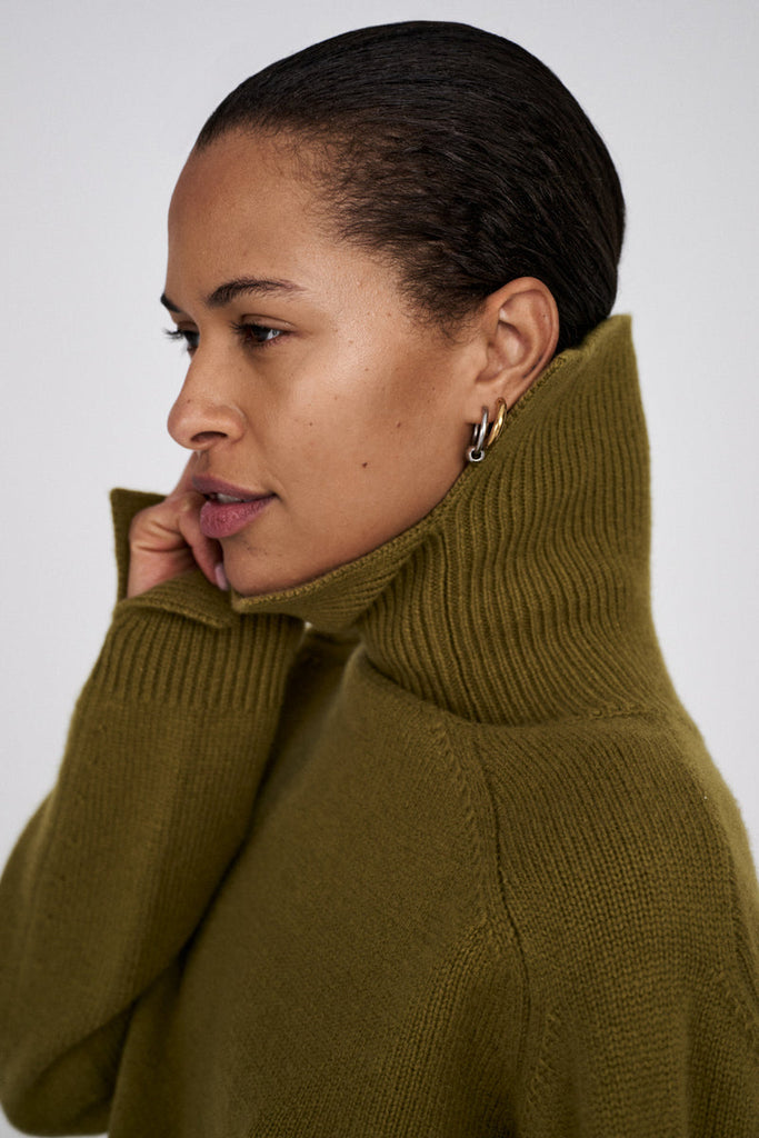 Rabens Saloner Celly Pure wool roll neck sweater I Fern green