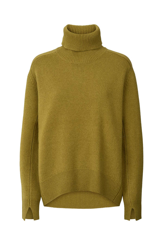 Rabens Saloner Celly Pure wool roll neck sweater I Fern green