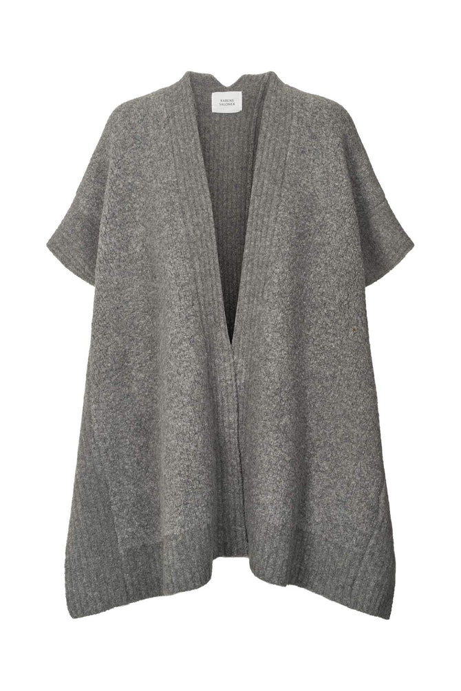 Rabens Saloner Sheep Knit Cape - Dorris Grey Melange