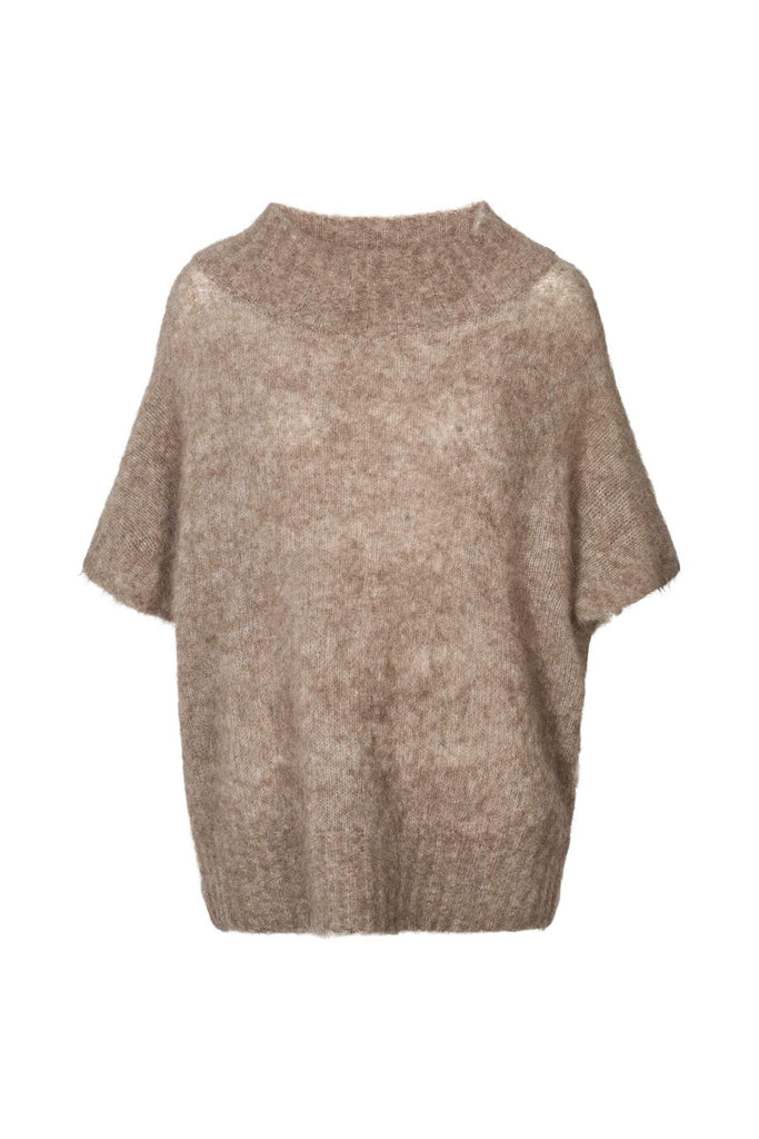 Rabens Saloner Superlight knit tunic top Asna I Mushroom