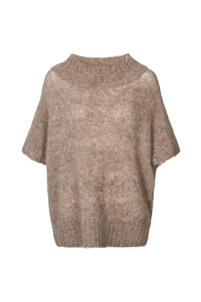 Rabens Saloner Superlight knit tunic top Asna I Mushroom