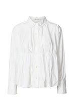 Rabens Saloner Poplin puffed hem shirt Sophie White and Black available