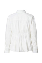 Rabens Saloner Poplin puffed hem shirt Sophie White and Black available