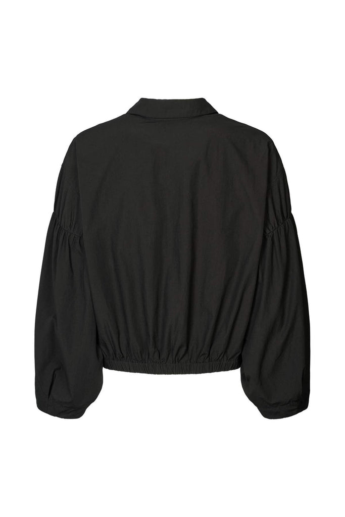 Rabens Saloner Poplin shirt box pleat sleeve Veda Grey and Black available