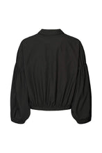 Rabens Saloner Poplin shirt box pleat sleeve Veda Grey and Black available
