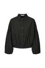 Rabens Saloner Poplin shirt box pleat sleeve Veda Grey and Black available
