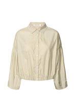 Rabens Saloner Poplin shirt box pleat sleeve Veda Grey and Black available