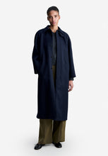A.P.C. Women MANTEAU GAIA Loose-fit heather navy mac in recycled wool