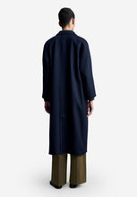 A.P.C. Women MANTEAU GAIA Loose-fit heather navy mac in recycled wool