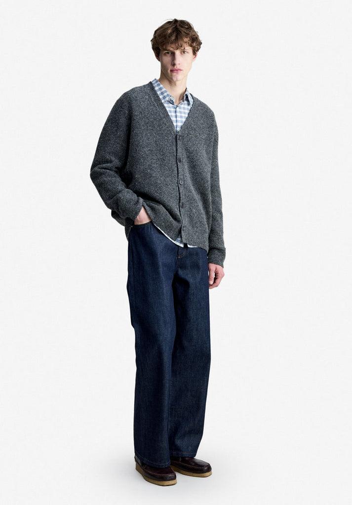 A.P.C. Mens CARDIGAN PIERRE Charcoal grey alpaca wool cardigan
