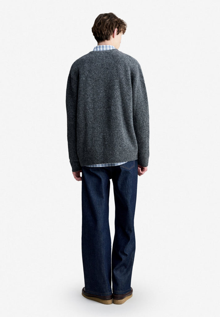A.P.C. Mens CARDIGAN PIERRE Charcoal grey alpaca wool cardigan