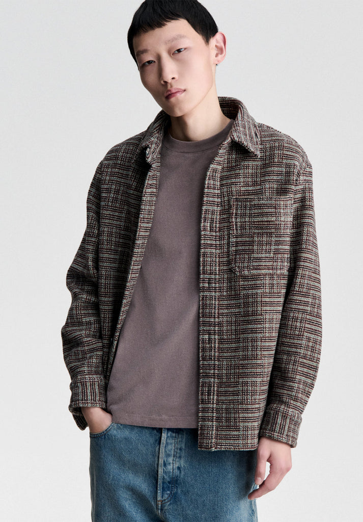 A.P.C. Mens SURCHEMISE BAPTISTE Thick burgundy overshirt