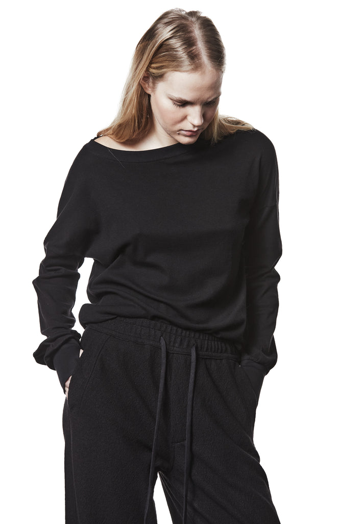 thom/krom AW25 W TS 592 sweat shirt black