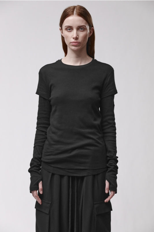thom/krom W TS 646 Black Women T-shirt Worked