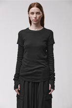thom/krom W TS 646 Black Women T-shirt Worked